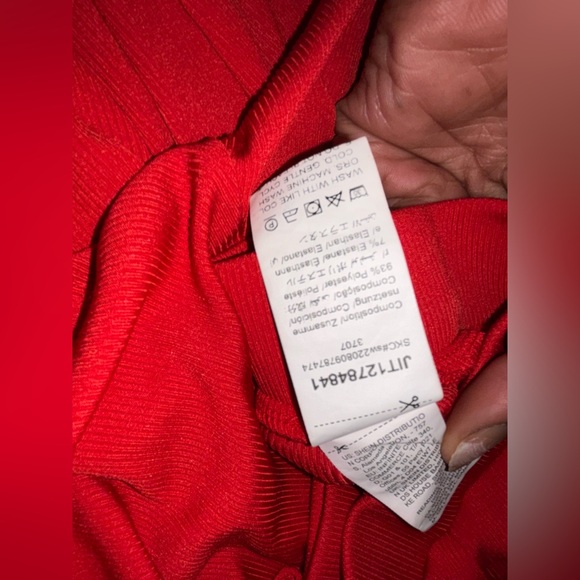 NWOT SHEIN SXY Red High-Waisted Flare Wide Legs Pants - Picture 7 of 7